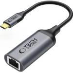 Tech-Protect UltraBoost USB-C към Ethernet RJ45 1000Mbps адаптер - чер (5906302321834)