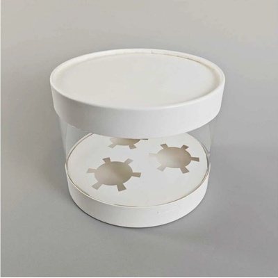 Dortisimo Plastový okrúhly box na cupcakes alebo Bento tortu biely 1 poschodie na
