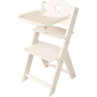 Sedees Rostoucí židlička 2v1 bílá s hvězdičkou / bílé bočnice