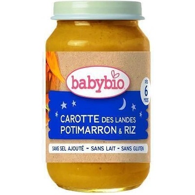 Bebybio Био Зеленчуково пюре - Морков, Тиква и Ориз (6+ месеца) - 200г - Babybio (4125)