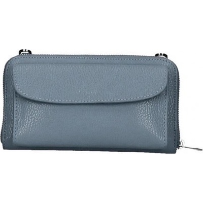 Kožená peňaženka s púzdrom na mobil blankytne modrá