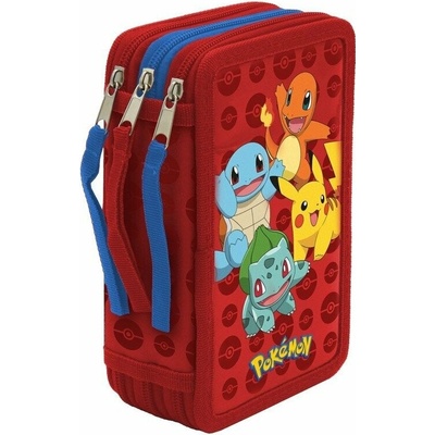 Třípatrový penál naplněný Pokémon