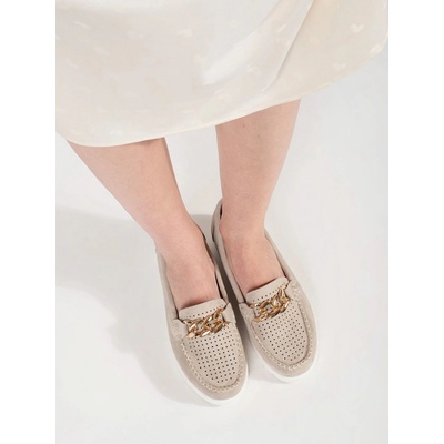 Goodin Klasické dámské mokasíny na platformě béžové