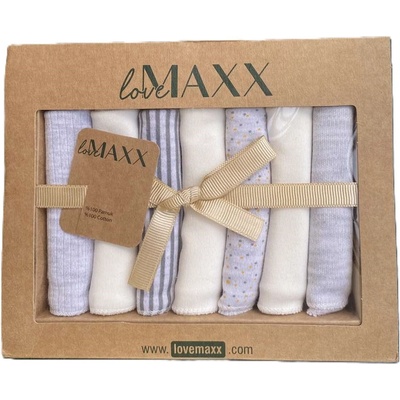 LoveMAXX Памучни пелени LoveMAXX - 7 броя, 20 х 20 cm, сиви, асортимент (231LV-GRE)