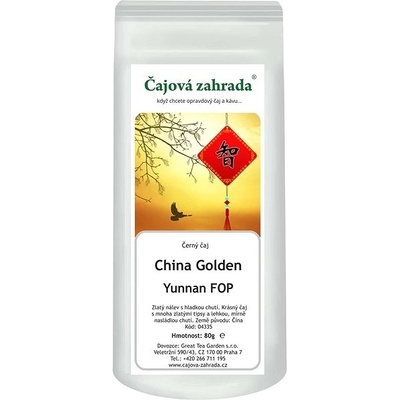 Čajová zahrada China Golden Yunnan FOP černý čaj 80 g
