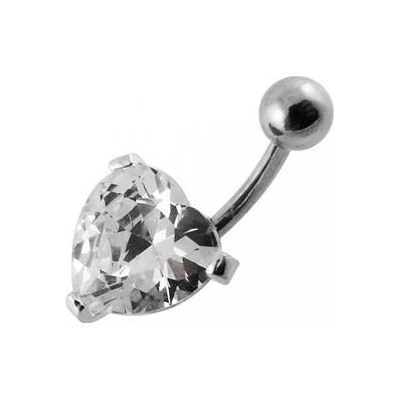 Šperky4U stříbrný piercing do pupíku srdíčko BP01012-C