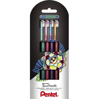 Pentel Hybrid Dual Metallic K110 oranžové zlaté stříbrné zelené