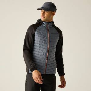 Regatta Яке Regatta Men's Andreson Water Resistant Hooded Long Sleeve Insulated Puffer Jacket - DrkStrm/Blck