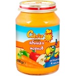 Слънчо Плодово пюре Слънчо - Ябълка и морков, 190 g (4020) - baby
