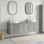 vidaXL Комплект шкафове за баня 3 бр. Сив Сонома 161, 5 x 44, 5 x 82 см (3405673)