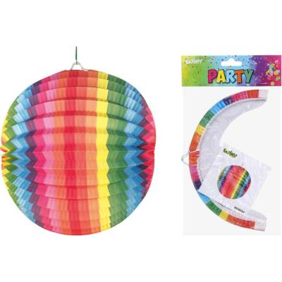 Lampión gule dúhový priemer 25cm v sáčku (bez prútika) karneval