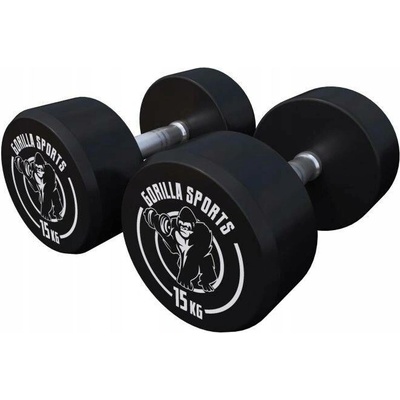 Gorilla Sports Potažené pogumované činky 2 x 15 kg