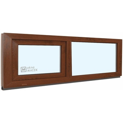 KÖMMERLING Plastové okno - 70 AD, 2400x600 mm, FIX/S, ořech ornamentální (kůra čirá), ořech/bílá