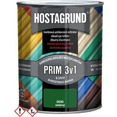 Hostagrund Prim 3v1 základná farba na kov 0,6 l zelená 0530