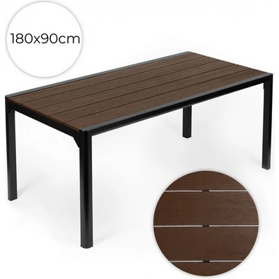 MultiGarden NSAK-180-2-1 Zahradní stůl pro 8 osob, 180x90 cm, hnědá deska – Zbozi.Blesk.cz