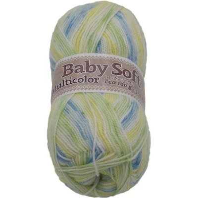 Bellatex Příze BABY SOFT multicolor 100g / 360 m bílá, žlutá, modrá, zelená