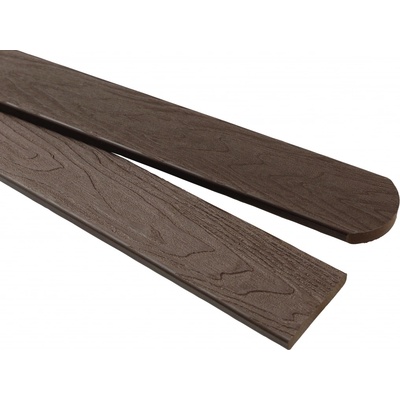 WPC plotové prkno 3D 71 x 11 x 800 mm s půlkulatou hlavou, oak brown