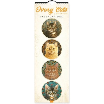 Flame Tree Publishing Ivory Cats Slim Art 2027