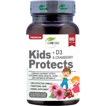 Image 1 of Grewia Kids Protects | with D3 & Cranberry [60 капсули]