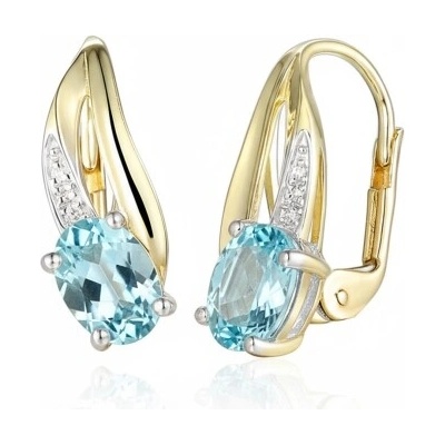 Gems, Originální náušnice Marivia, kombinované zlato s brilianty a modrými topazy, 585-38-3-4594.2ZB0.0.00.HSI.603.08