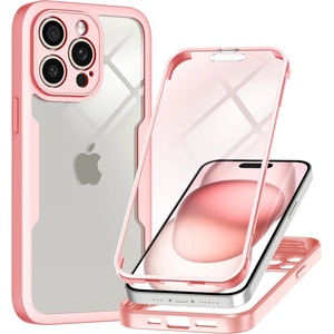 Techsuit Калъф за iPhone 15 Pro + Cover - Techsuit - ColorVerse 360 Series - Розов