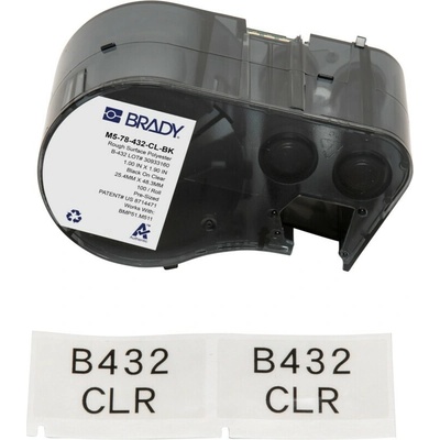 Brady M5-78-432-CL-BK / 170874, 25.40 mm, Polyester, čierna tlač / priehľadný podklad