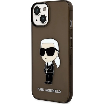 KARL LAGERFELD iPhone 14 Plus 6, 7" черен твърд калъф Ikonik Karl Lagerfeld (KLHCP14MHNIKTCK)