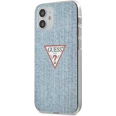 GUESS Калъф Guess GUHCP12SPCUJULLB TPU Denim Triangle за iPhone 12 Mini, светло син (GUE000847)