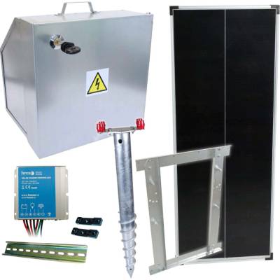 Basic sada solární ohradník - Kompletní bezpečnostní schránka + konzole a panel 100 W