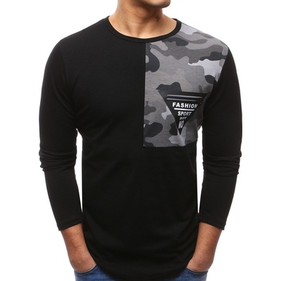 Basic triko s army detailem na rameni lx0450 černá