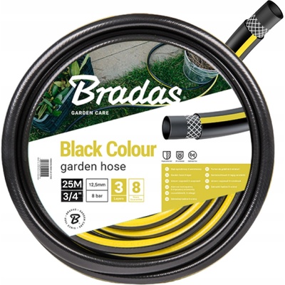 Bradas Black colour 3/4" 50m zahradní hadice WBC3/450, černá - žlutý pruh