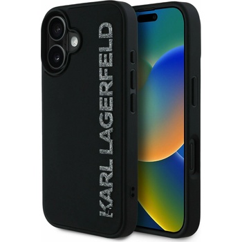 KARL LAGERFELD 3D Rubber Glitter Logo Back Cover за iPhone 16 Black Karl Lagerfeld | Lilav | МЪЖЕ | UNI