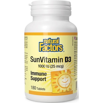 Natural Factors Vitamin D3, 1000 IU, 180 таблетки, Natural Factors (1051 NF)