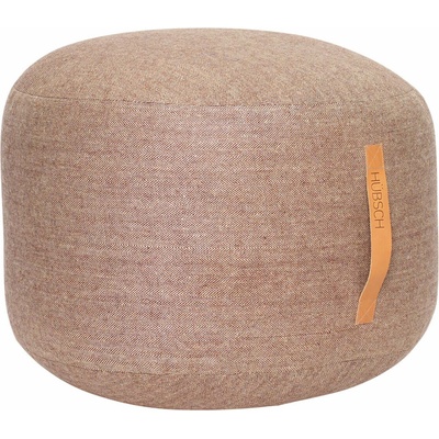 Hübsch Hnědý vlněný puf Herringbone 50 cm