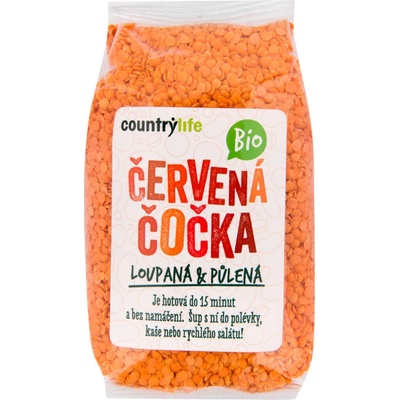 CountryLife šošovica červená polená BIO 500 g