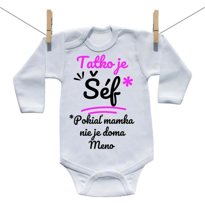 Boodyy Body s dlhým rukávom Tatko je šéf pre dievča