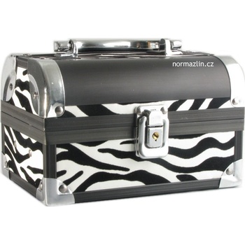 Norma kosmetický kufr malý zebra se zrcátkem a zámkem