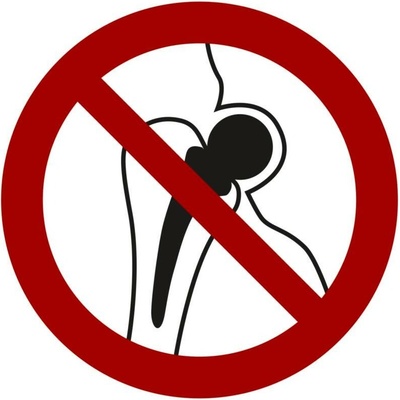 Zákazové značky Zákaz osobám s kovovými implantáty, ISO 7010, z plastu, 200 mm, BJ = 10 ks