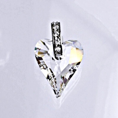 Čištín Stříbrný přívěšek s čirým krystalem Swarovski heart pendant, srdce, P 1408