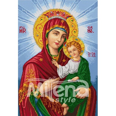 Milena Style Икона на Света Богородица конци dmc 1: 1