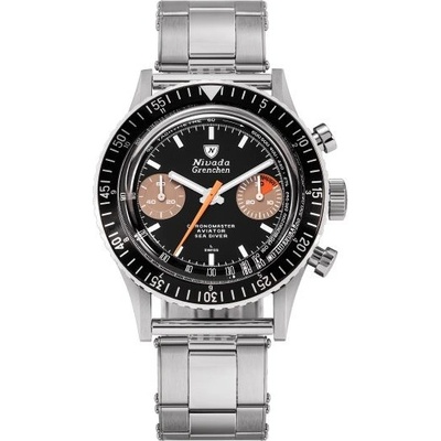 Nivada Grenchen Chronomaster White Orange Boy Inter. Bezel Manual Oyster
