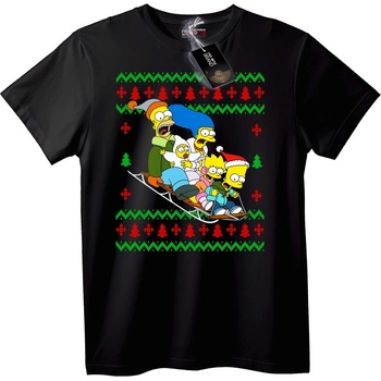 NOONEBRAND Тениска Simpsons Коледно спускане - M, White