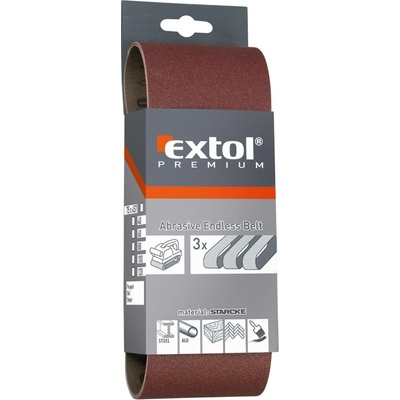 Plátna brusná nekonečný pás, bal. 3ks, 75x457mm, P100 EXTOL PREMIUM