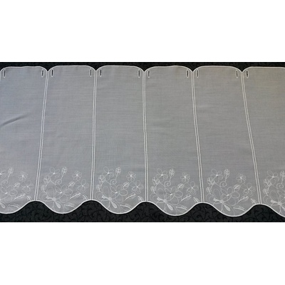 Záclonka na vitrážku 11566 bílá 50 cm