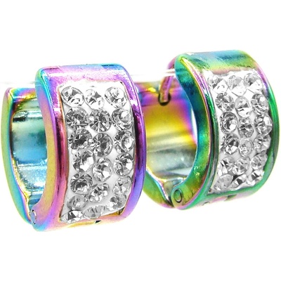 Steel Jewelry náušnice KROUŽKY BAREVNÉ chirurgická ocel NS231179
