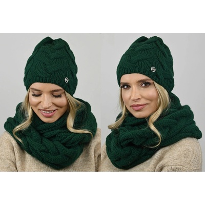 Fashionweek Dámská souprava čepice a šály ZIZI-K9 Zelená