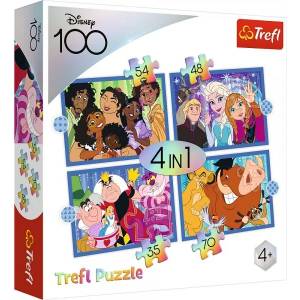 Trefl Пъзел Trefl 4 в 1 - Светът на Дисни (34618) - ozone