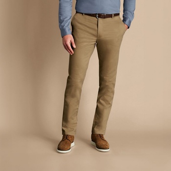 Charles Tyrwhitt Ultimate Non-Iron Chinos - Tan - Slim fit | 34 | 32 Чинос панталон, който не се глади Панталони