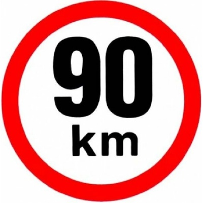 Samolepka reflexní rychlost 90 km, průměr 150 mm