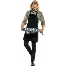 Chaud Devant Kuchářská zástěra s náprsenkou Base Black Velvet Black černá